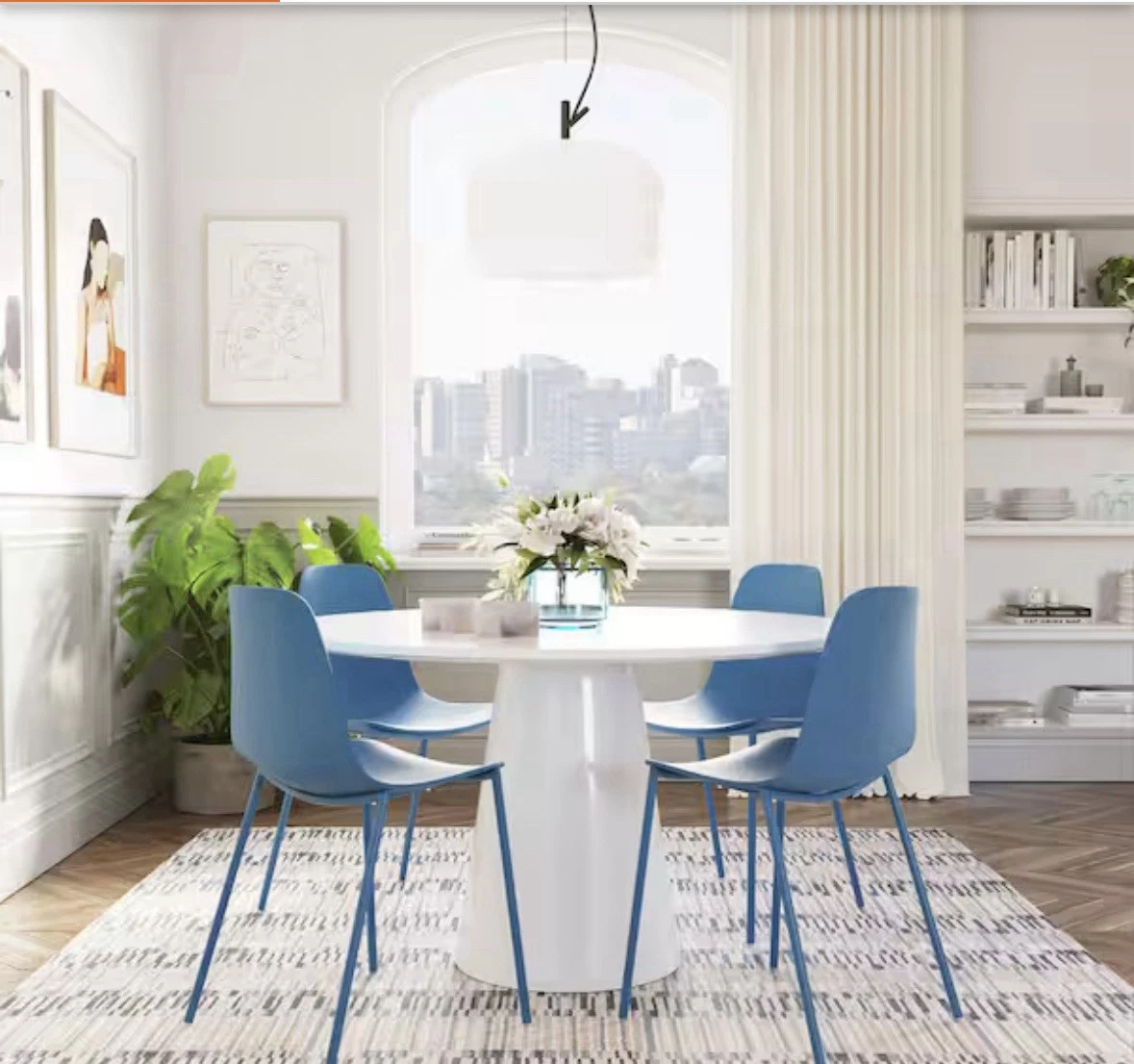 Isla Dining Chairs Set Of 4 In Lago Blue Molded po